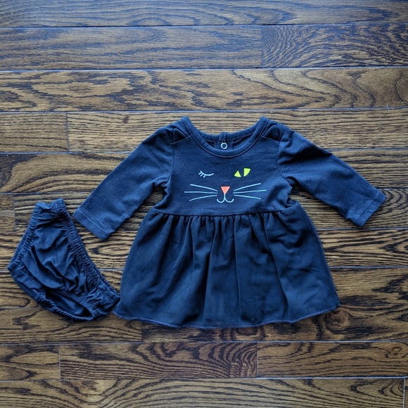 Carter's Other - Carter's baby black kitty dress